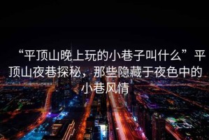 “平頂山晚上玩的小巷子叫什么”平頂山夜巷探秘，那些隱藏于夜色中的小巷風(fēng)情