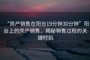 “房產(chǎn)銷(xiāo)售在陽(yáng)臺19分鐘30分鐘”陽(yáng)臺上的房產(chǎn)銷(xiāo)售，揭秘銷(xiāo)售過(guò)程的關(guān)鍵時(shí)刻