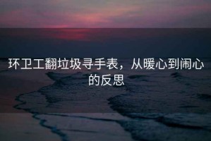 環(huán)衛工翻垃圾尋手表，從暖心到鬧心的反思
