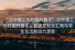 “漢中理工大對面的巷子”漢中理工大對面的巷子，新晉文化交匯地與學(xué)生生活新動(dòng)力源泉