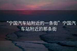 “寧國汽車(chē)站附近的一條街”寧國汽車(chē)站附近的那條街