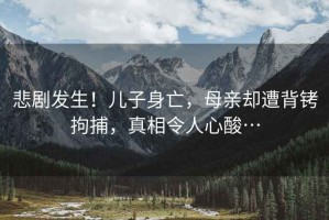 悲劇發(fā)生！兒子身亡，母親卻遭背銬拘捕，真相令人心酸…