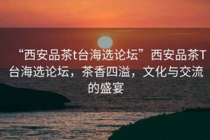 “西安品茶t臺海選論壇”西安品茶T臺海選論壇，茶香四溢，文化與交流的盛宴