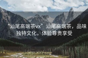 “汕尾高端茶vx”汕尾高端茶，品味獨特文化，體驗尊貴享受
