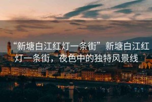 “新塘白江紅燈一條街”新塘白江紅燈一條街，夜色中的獨特風(fēng)景線(xiàn)