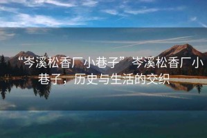 “岑溪松香廠(chǎng)小巷子”岑溪松香廠(chǎng)小巷子，歷史與生活的交織