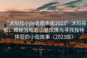 “沭陽(yáng)找小jie去那條街2023”沭陽(yáng)探索，揭秘當地的小巷風(fēng)情與尋找獨特體驗的小街故事（2023版）
