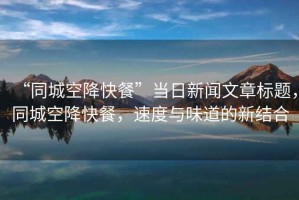 “同城空降快餐”當日新聞文章標題，同城空降快餐，速度與味道的新結合