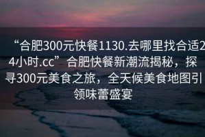 “合肥300元快餐1130.去哪里找合適24小時(shí).cc”合肥快餐新潮流揭秘，探尋300元美食之旅，全天候美食地圖引領(lǐng)味蕾盛宴