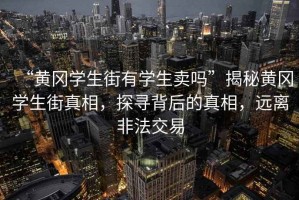 “黃岡學(xué)生街有學(xué)生賣(mài)嗎”揭秘黃岡學(xué)生街真相，探尋背后的真相，遠離非法交易