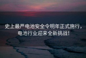史上最嚴電池安全令明年正式施行，電池行業(yè)迎來(lái)全新挑戰！
