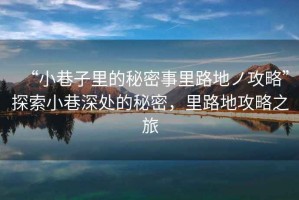 “小巷子里的秘密事里路地ノ攻略”探索小巷深處的秘密，里路地攻略之旅