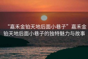 “嘉禾金鉑天地后面小巷子”嘉禾金鉑天地后面小巷子的獨特魅力與故事
