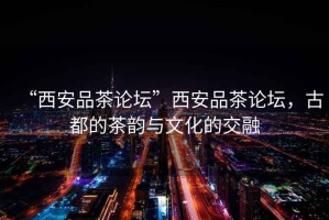 “西安品茶論壇”西安品茶論壇，古都的茶韻與文化的交融