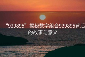 “929895”揭秘數字組合929895背后的故事與意義