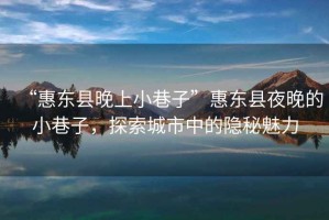 “惠東縣晚上小巷子”惠東縣夜晚的小巷子，探索城市中的隱秘魅力