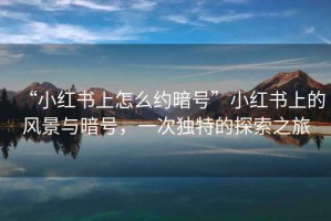 “小紅書(shū)上怎么約暗號”小紅書(shū)上的風(fēng)景與暗號，一次獨特的探索之旅
