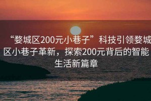 “婺城區200元小巷子”科技引領(lǐng)婺城區小巷子革新，探索200元背后的智能生活新篇章