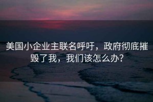 美國小企業(yè)主聯(lián)名呼吁，政府徹底摧毀了我，我們該怎么辦？