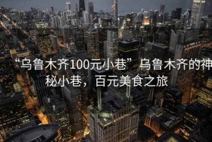 “烏魯木齊100元小巷”烏魯木齊的神秘小巷，百元美食之旅