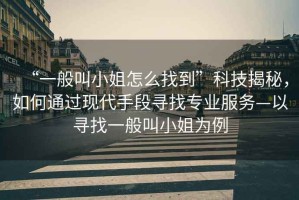 “一般叫小姐怎么找到”科技揭秘，如何通過(guò)現代手段尋找專(zhuān)業(yè)服務(wù)—以尋找一般叫小姐為例