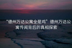“德州萬(wàn)達公寓全是雞”德州萬(wàn)達公寓傳聞背后的真相探索