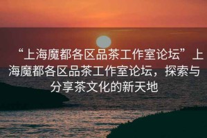 “上海魔都各區品茶工作室論壇”上海魔都各區品茶工作室論壇，探索與分享茶文化的新天地