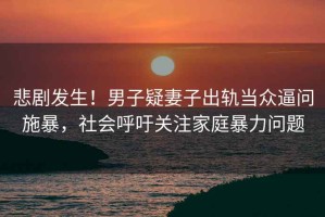 悲劇發(fā)生！男子疑妻子出軌當眾逼問(wèn)施暴，社會(huì )呼吁關(guān)注家庭暴力問(wèn)題