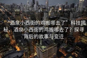 “酒泉小西街的雞搬哪去了”科技揭秘，酒泉小西街的雞搬哪去了？探尋背后的故事與變遷