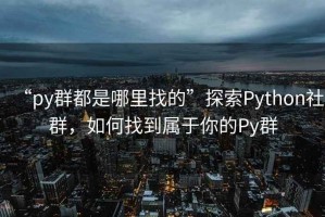 “py群都是哪里找的”探索Python社群，如何找到屬于你的Py群