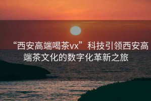 “西安高端喝茶vx”科技引領(lǐng)西安高端茶文化的數字化革新之旅
