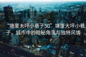 “塘廈大坪小巷子50”塘廈大坪小巷子，城市中的隱秘角落與獨特風(fēng)情