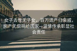 女子去世無(wú)子女，百萬(wàn)遺產(chǎn)歸親戚，房產(chǎn)無(wú)償捐給國家—溫情傳承彰顯社會(huì )責任