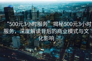 “500元3小時(shí)服務(wù)”揭秘500元3小時(shí)服務(wù)，深度解讀背后的商業(yè)模式與文化影響