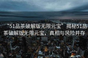 “51品茶破解版無(wú)限元寶”揭秘51品茶破解版無(wú)限元寶，真相與風(fēng)險并存