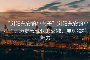 “瀏陽(yáng)永安鎮小巷子”瀏陽(yáng)永安鎮小巷子，歷史與現代的交融，展現獨特魅力
