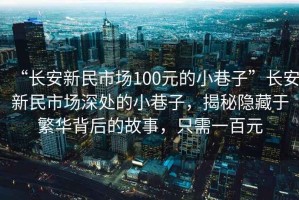 “長(cháng)安新民市場(chǎng)100元的小巷子”長(cháng)安新民市場(chǎng)深處的小巷子，揭秘隱藏于繁華背后的故事，只需一百元
