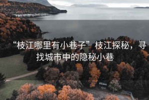 “枝江哪里有小巷子”枝江探秘，尋找城市中的隱秘小巷