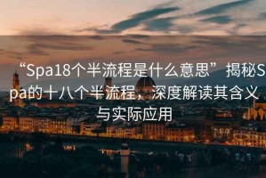 “Spa18個(gè)半流程是什么意思”揭秘Spa的十八個(gè)半流程，深度解讀其含義與實(shí)際應用