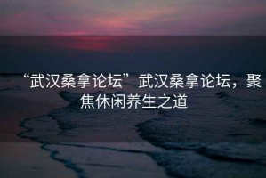 “武漢桑拿論壇”武漢桑拿論壇，聚焦休閑養生之道