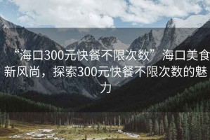 “?？?00元快餐不限次數”?？诿朗承嘛L(fēng)尚，探索300元快餐不限次數的魅力