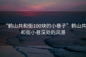 “鶴山共和街100塊的小巷子”鶴山共和街小巷深處的風(fēng)景