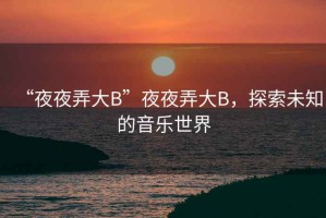 “夜夜弄大B”夜夜弄大B，探索未知的音樂(lè )世界