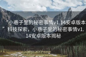“小巷子里的秘密事情v1.14安卓版本”科技探索，小巷子里的秘密事情v1.14安卓版本揭秘
