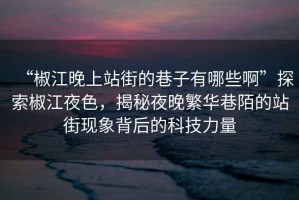 “椒江晚上站街的巷子有哪些啊”探索椒江夜色，揭秘夜晚繁華巷陌的站街現象背后的科技力量