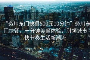 “務(wù)川東門(mén)快餐500元10分鐘”務(wù)川東門(mén)快餐，十分鐘美食體驗，引領(lǐng)城市快節奏生活新潮流