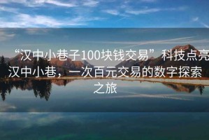 “漢中小巷子100塊錢(qián)交易”科技點(diǎn)亮漢中小巷，一次百元交易的數字探索之旅