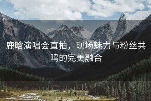 鹿晗演唱會(huì )直拍，現場(chǎng)魅力與粉絲共鳴的完美融合