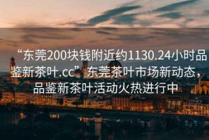 “東莞200塊錢(qián)附近約1130.24小時(shí)品鑒新茶葉.cc”東莞茶葉市場(chǎng)新動(dòng)態(tài)，品鑒新茶葉活動(dòng)火熱進(jìn)行中