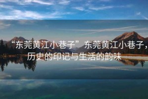 “東莞黃江小巷子”東莞黃江小巷子，歷史的印記與生活的韻味